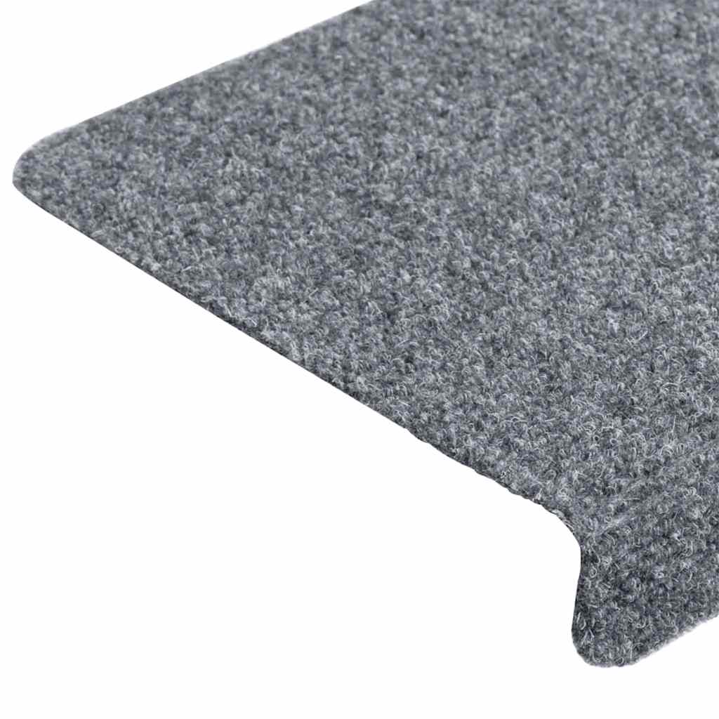 Tappetini per scale autoadesivi 30 pz 65x21x4 cm Grigio chiaro bordo rettangolare | homemem39