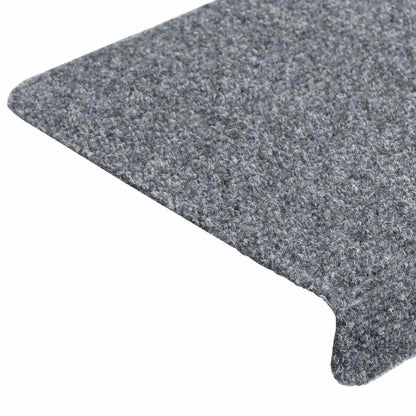 Tappetini per scale autoadesivi 30 pz 65x21x4 cm Grigio chiaro bordo rettangolare