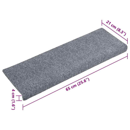 Tappetini per scale autoadesivi 30 pz 65x21x4 cm Grigio chiaro bordo rettangolare | homemem39