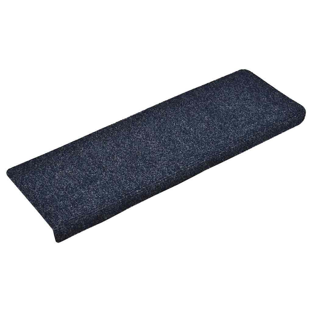 Tappetini per scale autoadesivi 30 pz 65x21x4 cm blu bordo rettangolare | homemem39