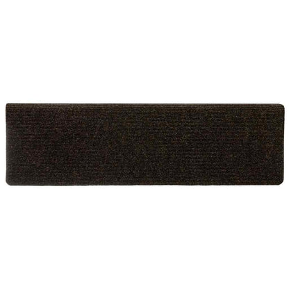 Tappetini per scale autoadesivi 30 pz 65x21x4 cm marrone scuro bordo rettangolare