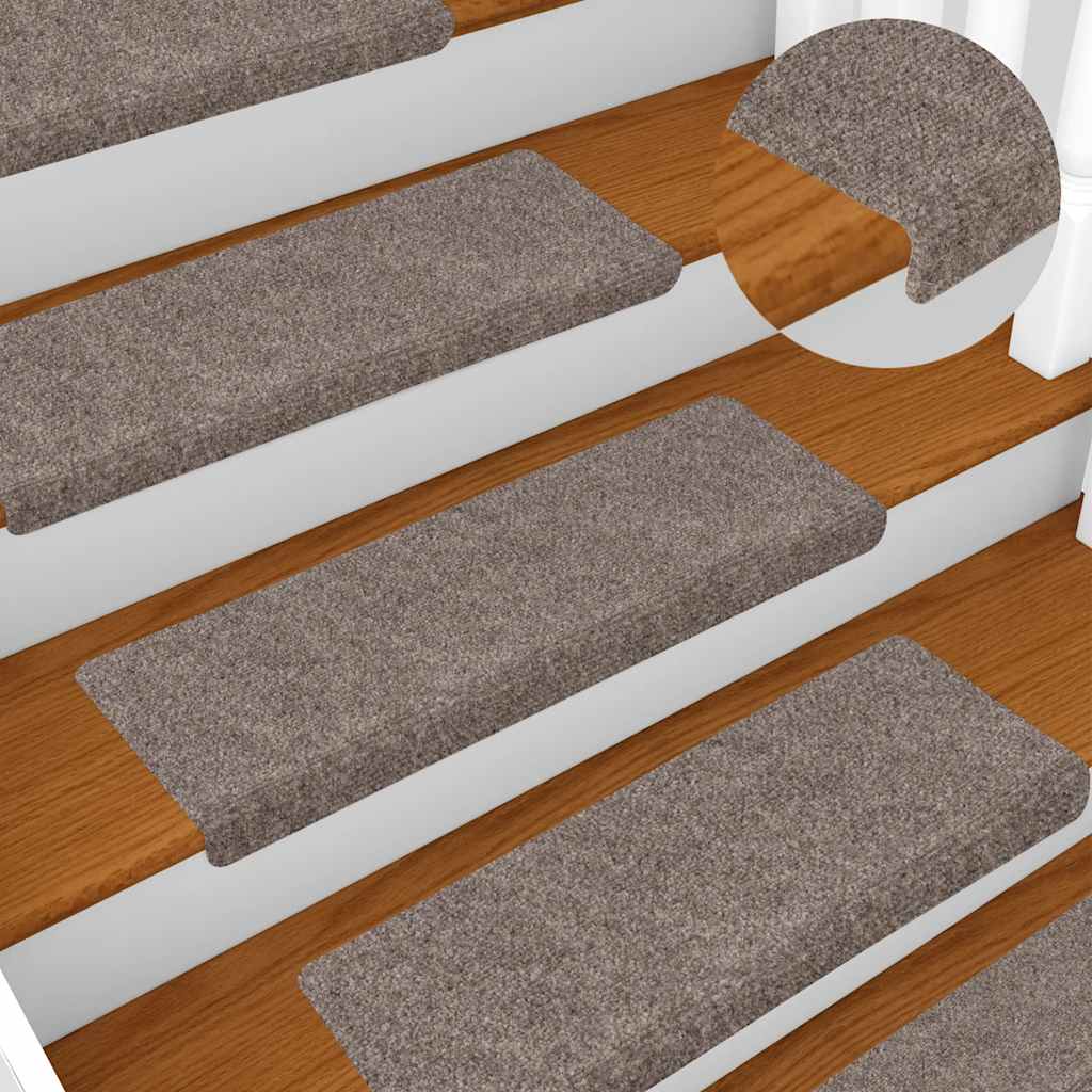 Tappetini per scale autoadesivi 30 pz 65x21x4 cm beige bordo rettangolare | homemem39