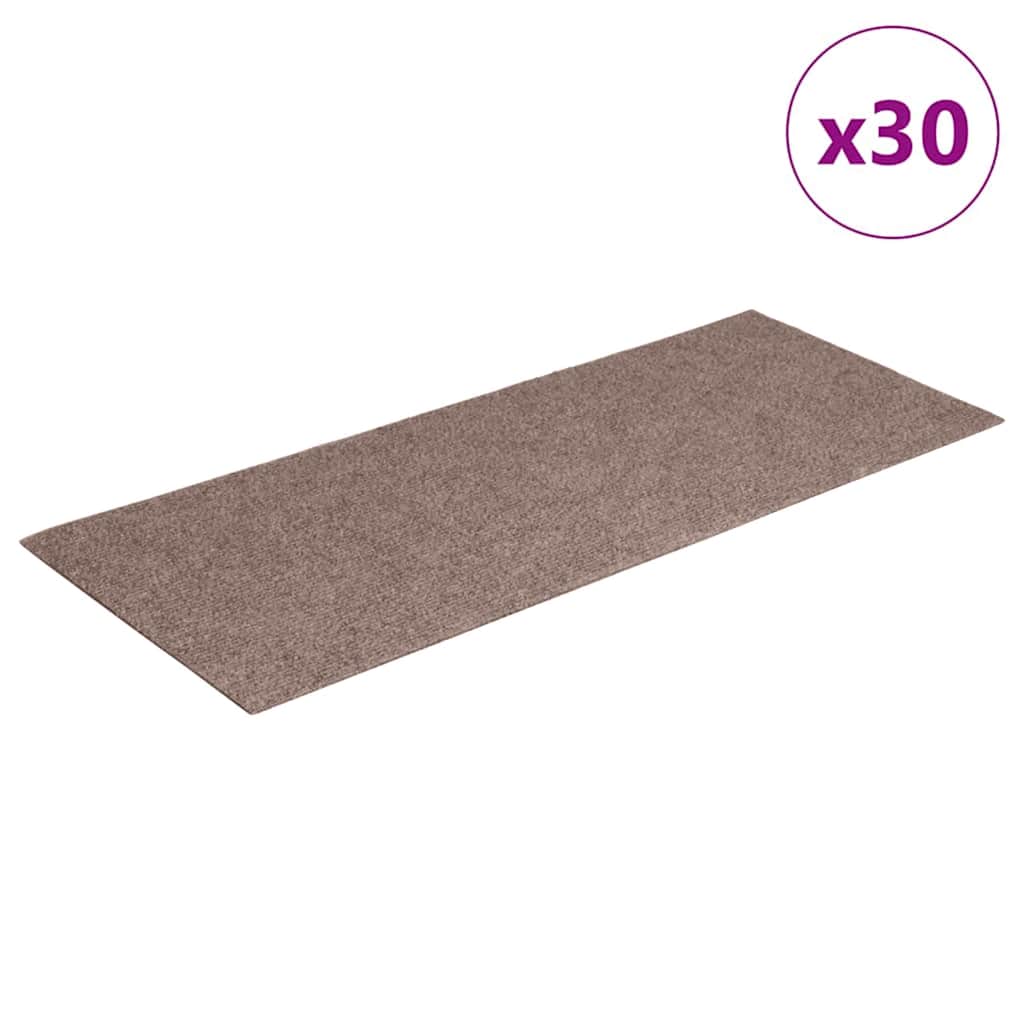 Tappetini per scale autoadesivi 30 pz 60x25 cm marrone chiaro rettangolari | homemem39