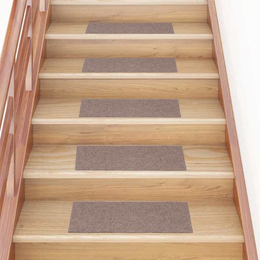Tappetini per scale autoadesivi 30 pz 60x25 cm marrone chiaro rettangolari | homemem39