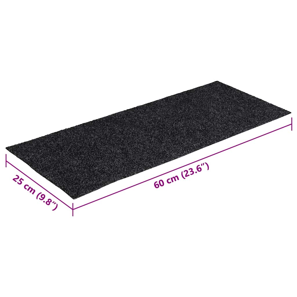Tappetini per scale autoadesivi 30 pz 60x25 cm Grigio Scuro rettangolari | homemem39