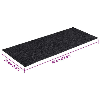Tappetini per scale autoadesivi 30 pz 60x25 cm Grigio Scuro rettangolari | homemem39