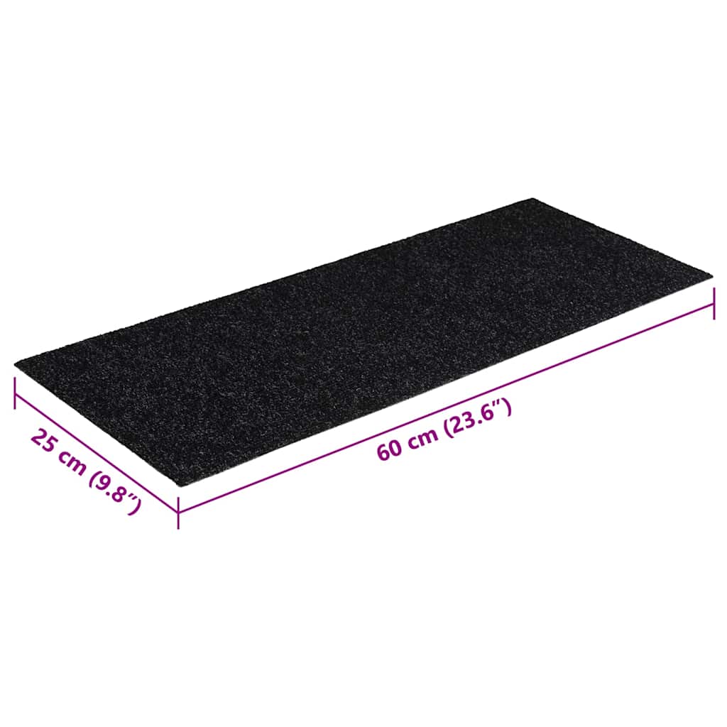Tappetini per scale autoadesivi 30 pz 60x25 cm neri rettangolari | homemem39