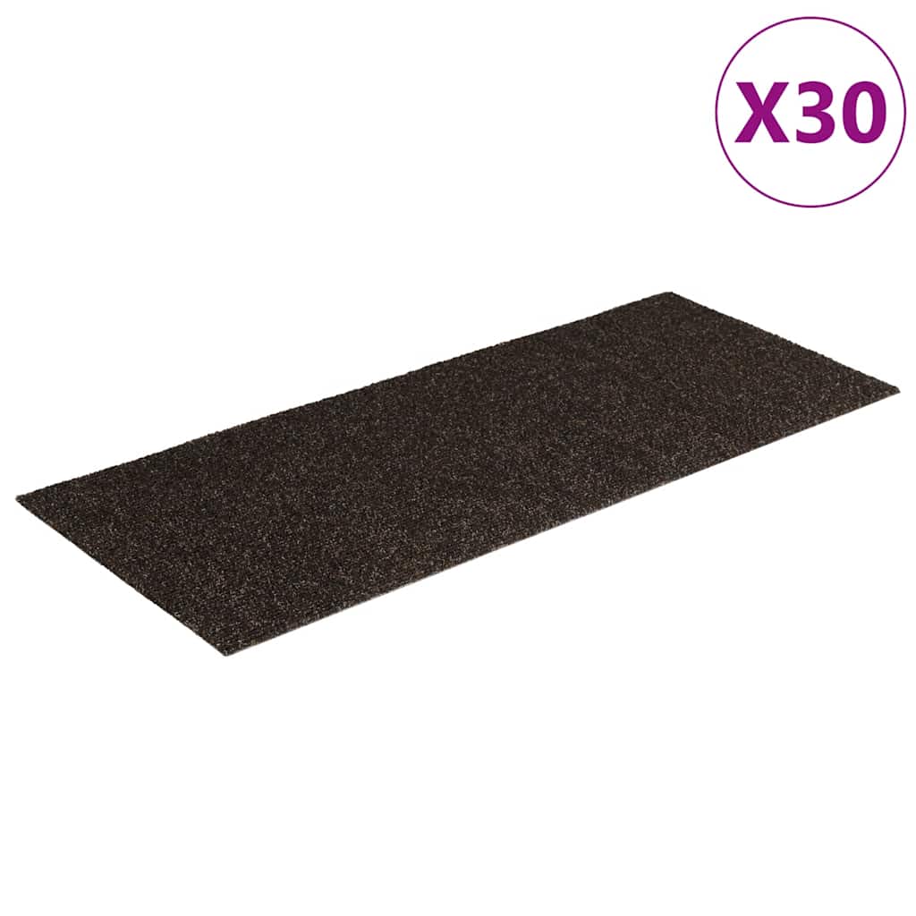 Tappetini per scale autoadesivi 30 pz 60x25 cm marrone scuro rettangolari | homemem39