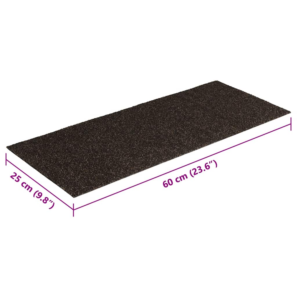 Tappetini per scale autoadesivi 30 pz 60x25 cm marrone scuro rettangolari | homemem39