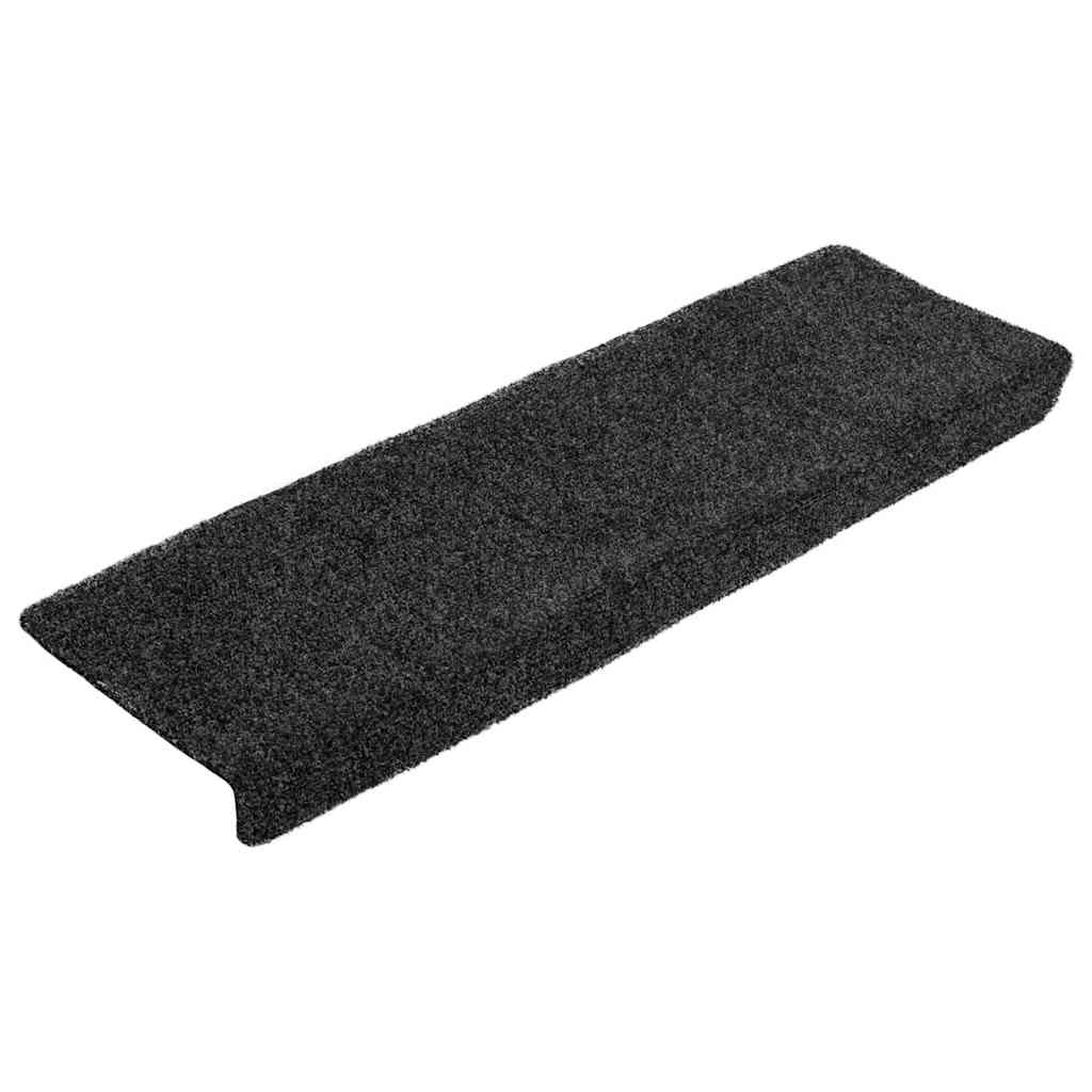 Tappetini per scale autoadesivi 20 pz 65x21x4 cm Grigio Scuro Bordo rettangolare