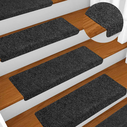Tappetini per scale autoadesivi 20 pz 65x21x4 cm Grigio Scuro Bordo rettangolare | homemem39
