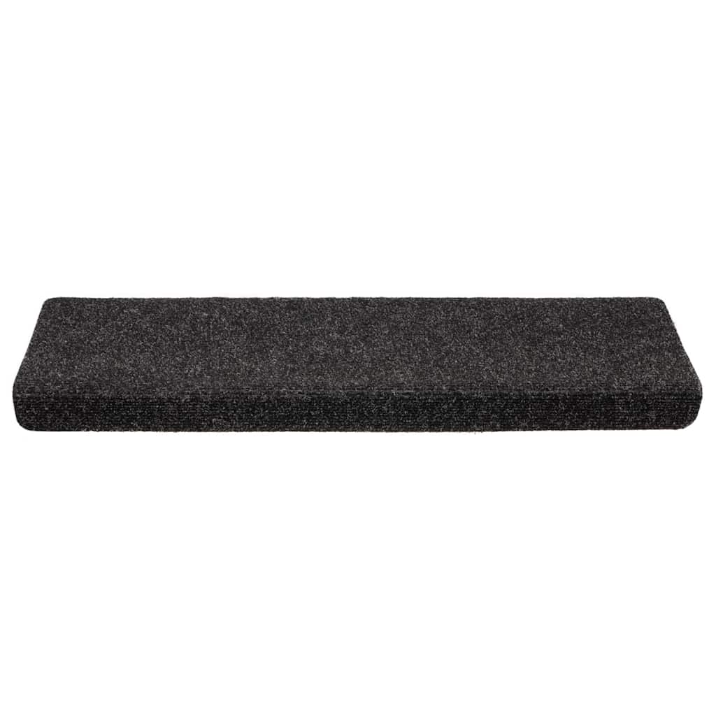 Tappetini per scale autoadesivi 20 pz 65x21x4 cm neri bordo rettangolare | homemem39