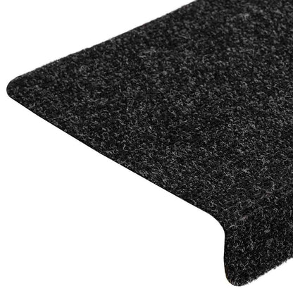Tappetini per scale autoadesivi 20 pz 65x21x4 cm neri bordo rettangolare | homemem39