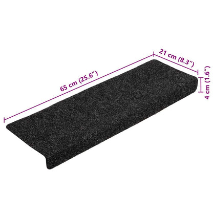 Tappetini per scale autoadesivi 20 pz 65x21x4 cm neri bordo rettangolare | homemem39