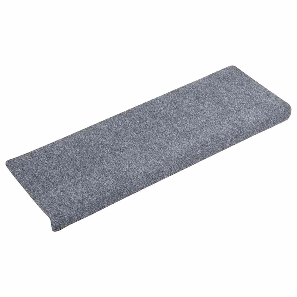 Tappetini per scale autoadesivi 20 pz 65x21x4 cm Grigio chiaro bordo rettangolare