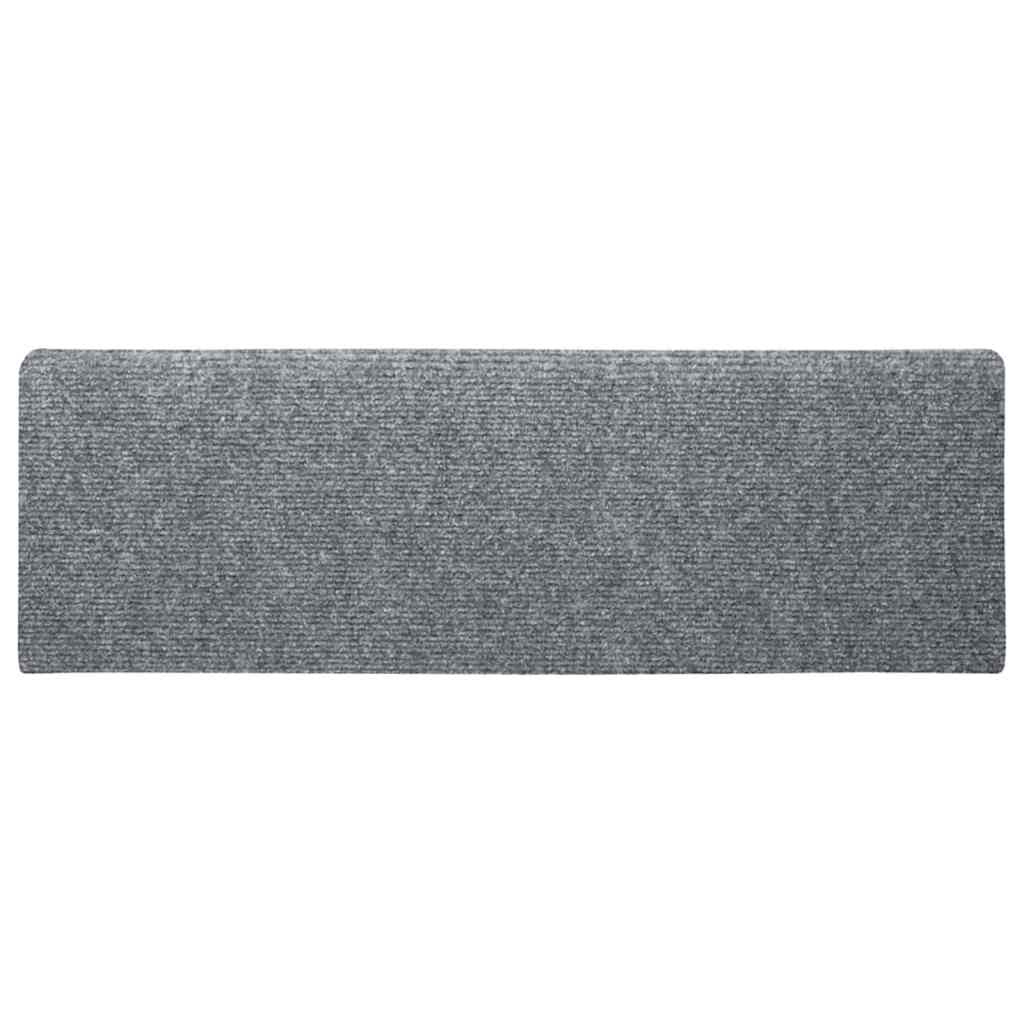 Tappetini per scale autoadesivi 20 pz 65x21x4 cm Grigio chiaro bordo rettangolare