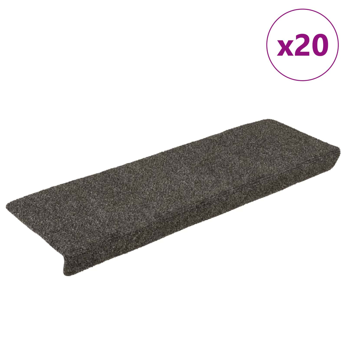 Tappetini per scale autoadesivi 20 pz 65x21x4 cm Antracite