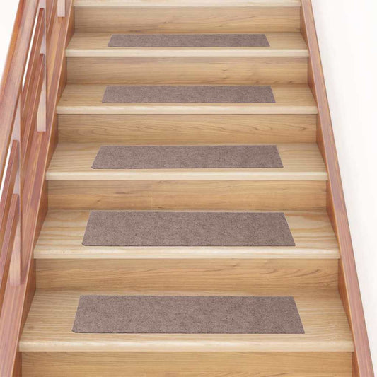 Tappetini per scale autoadesivi 30 pz 76x20 cm marrone chiaro rettangolari