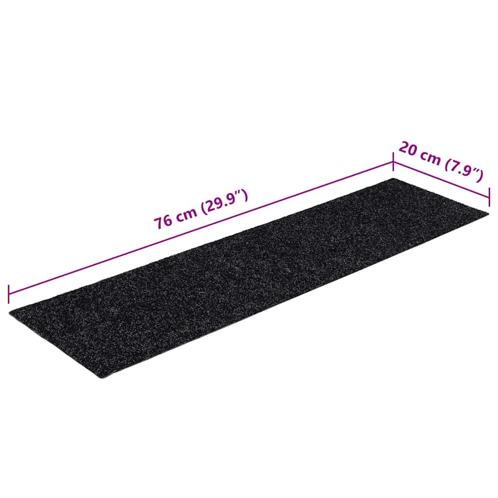 Tappetini per scale autoadesivi 30 pz 76x20 cm neri rettangolari | homemem39