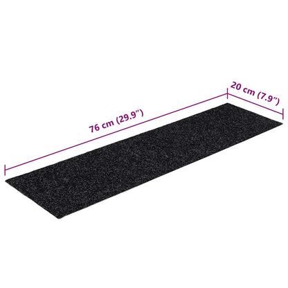 Tappetini per scale autoadesivi 30 pz 76x20 cm neri rettangolari | homemem39