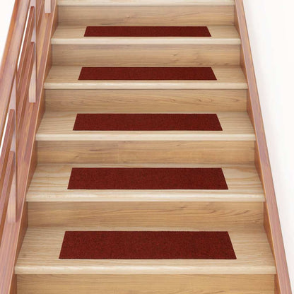 Tappetini per scale autoadesivi 30 pz 76x20 cm Bordeaux Rosso Rettangolari