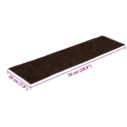 Tappetini per scale autoadesivi 30 pz 76x20 cm marrone rettangolari | homemem39