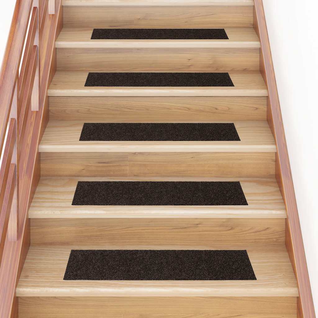 Tappetini per scale autoadesivi 30 pz 76x20 cm marrone scuro rettangolari | homemem39