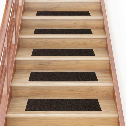 Tappetini per scale autoadesivi 30 pz 76x20 cm marrone scuro rettangolari | homemem39
