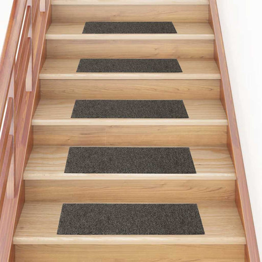 Tappetini per scale autoadesivi 30 pz 76x20 cm antracite rettangolari | homemem39