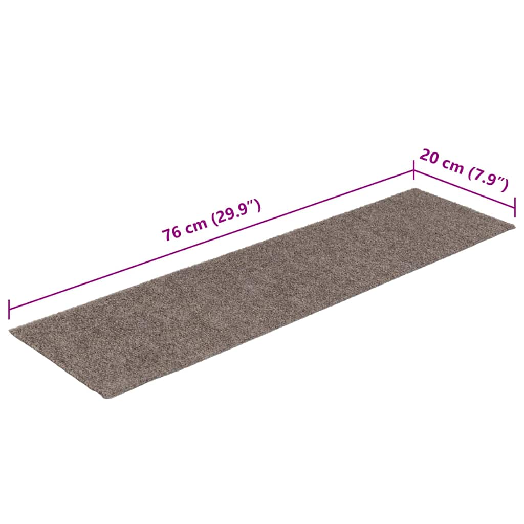 Tappetini per scale autoadesivi 30 pz 76x20 cm Beige Rettangolari | homemem39