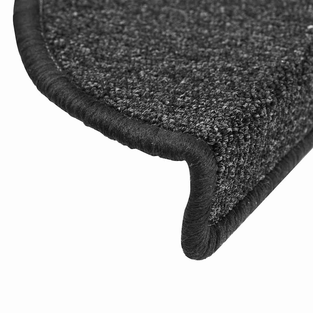 Tappetini per scale 30 pz 56x17x3 cm Antracite Semicircolari