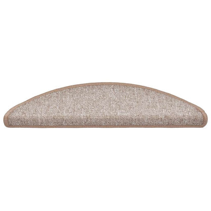 Tappetini per scale 30 pz 56x17x3 cm Marrone chiaro Semicircolari