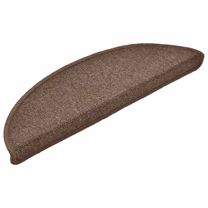 Tappetini per scale 30 pz 56x17x3 cm Marrone caffè Semicircolari