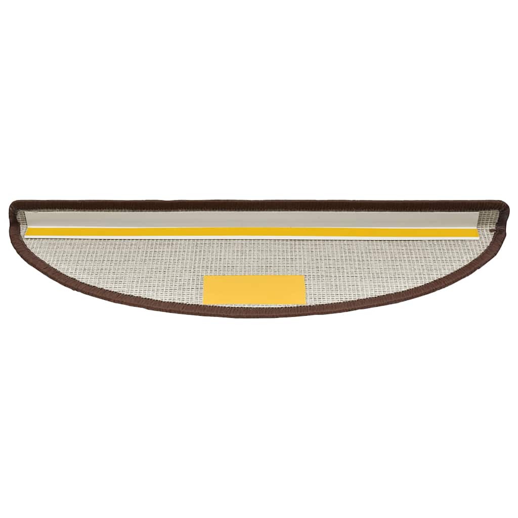 Tappetini per scale 30 pz 56x17x3 cm Marrone caffè Semicircolari | homemem39