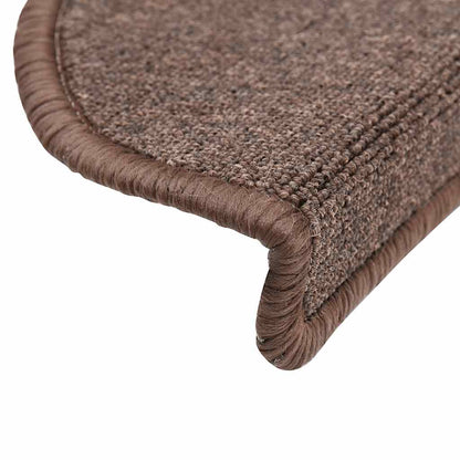 Tappetini per scale 30 pz 56x17x3 cm Marrone caffè Semicircolari