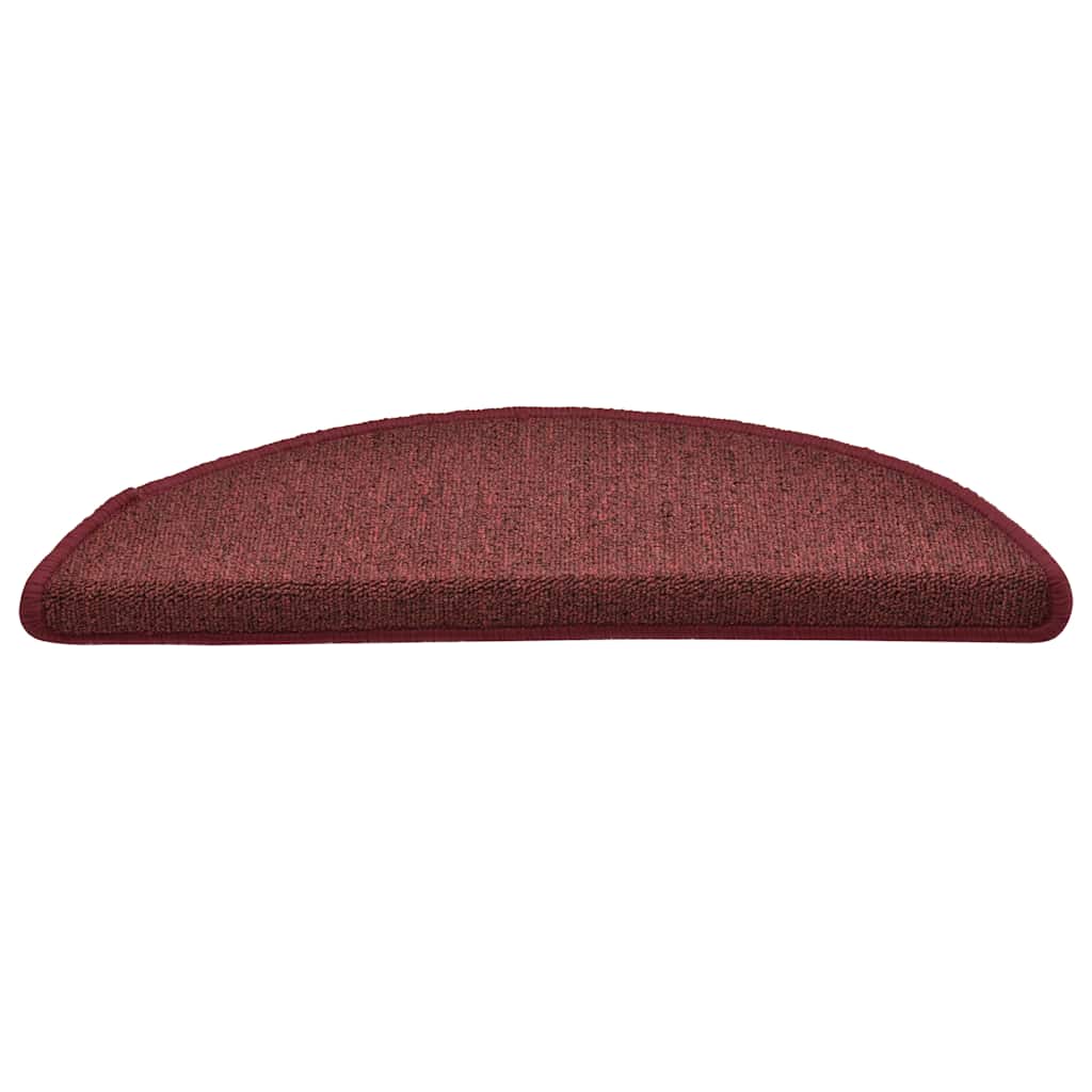 Tappetini per scale 30 pz 56x17x3 cm Bordeaux semicircolari