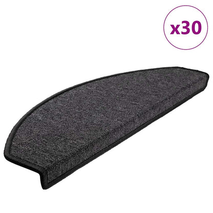 Tappetini per scale 30 pz 65x24x4 cm Antracite Semicircolari Grandi | homemem39