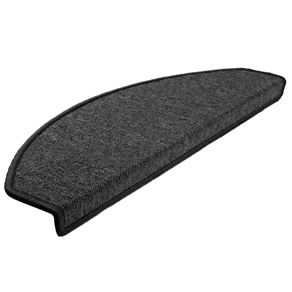 Tappetini per scale 30 pz 65x24x4 cm Antracite Semicircolari Grandi