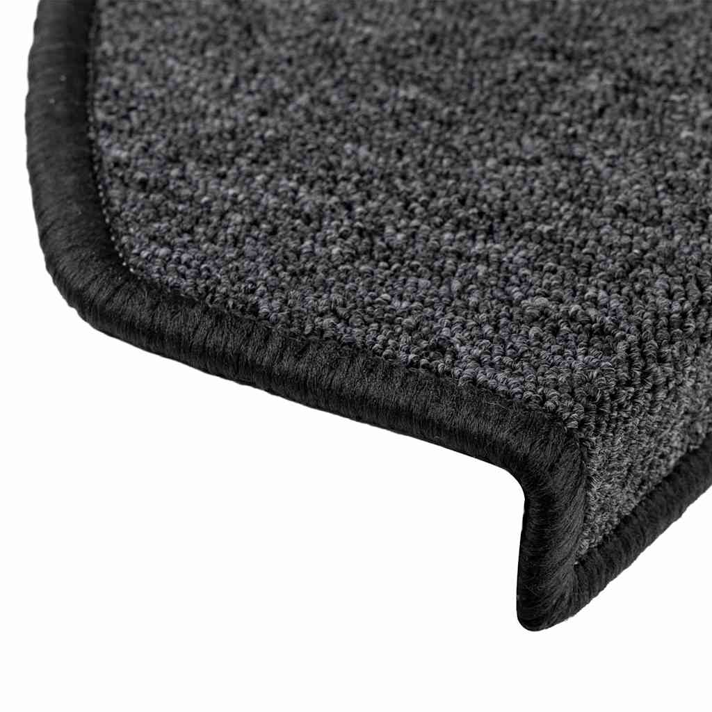 Tappetini per scale 30 pz 65x24x4 cm Antracite Semicircolari Grandi