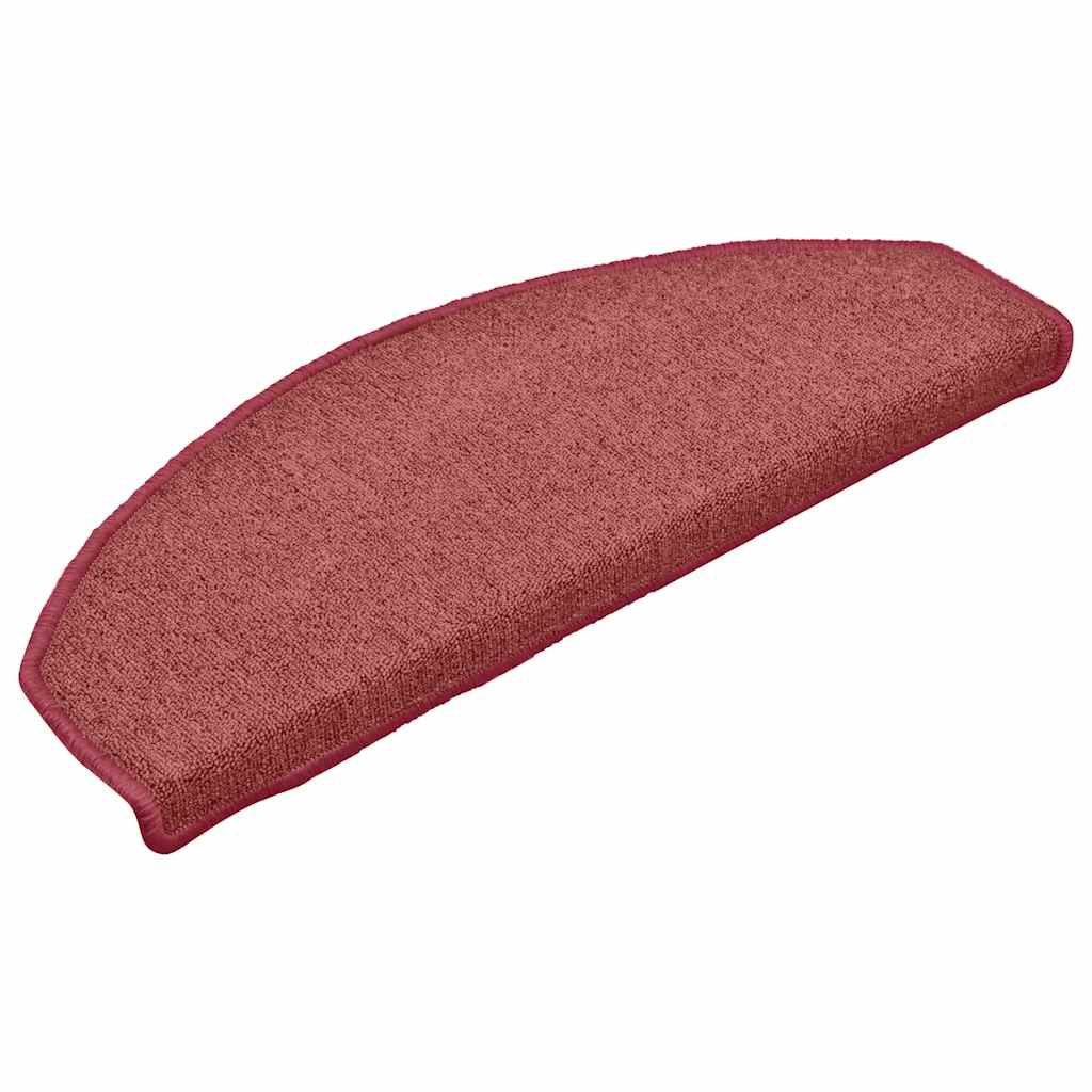 Tappetini per scale 30 pz 65x24x4 cm Bordeaux Semicircolari Grandi