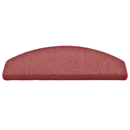 Tappetini per scale 30 pz 65x24x4 cm Bordeaux Semicircolari Grandi