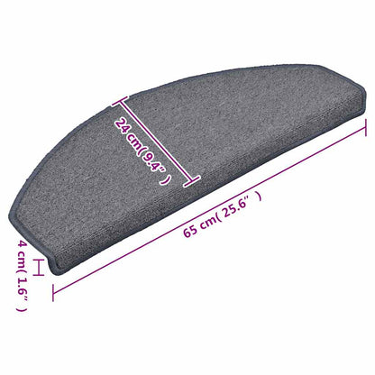 Tappetini per scale 30 pz 65x24x4 cm Grigio chiaro e blu Semicircolari Grandi