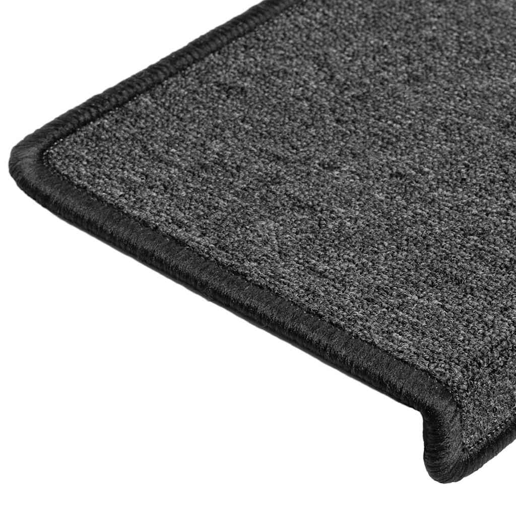 Tappetini per scale 30 pz 65x21x4 cm Antracite Bordo rettangolare | homemem39