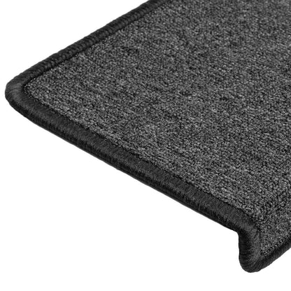 Tappetini per scale 30 pz 65x21x4 cm Antracite Bordo rettangolare | homemem39