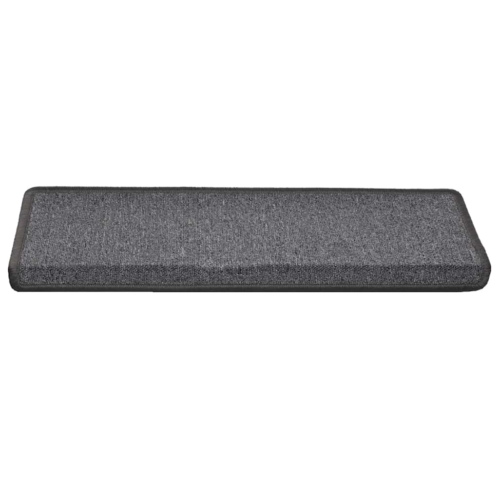Tappetini per scale 30 pz 65x21x4 cm Grigio scuro Bordo rettangolare | homemem39