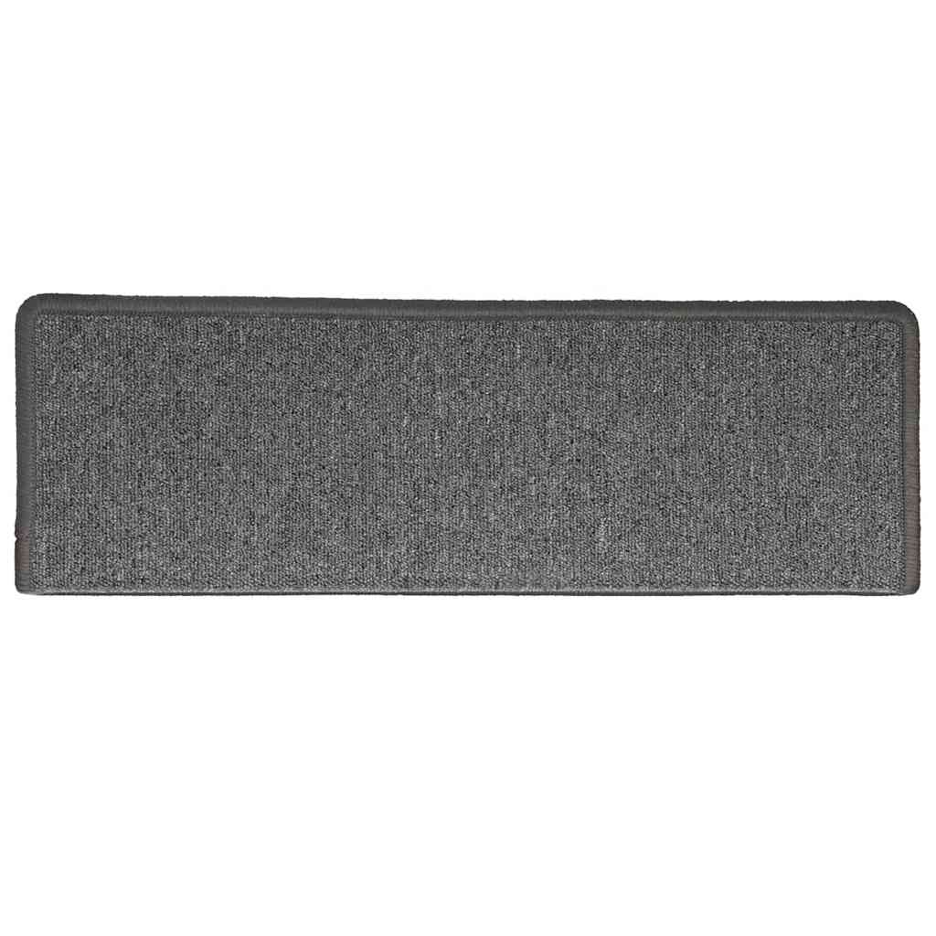 Tappetini per scale 30 pz 65x21x4 cm Grigio scuro Bordo rettangolare