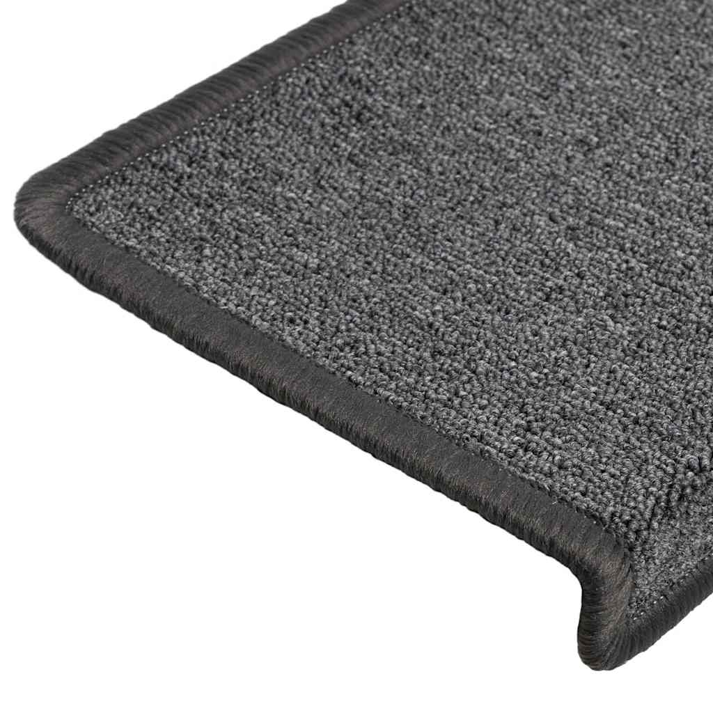 Tappetini per scale 30 pz 65x21x4 cm Grigio scuro Bordo rettangolare | homemem39