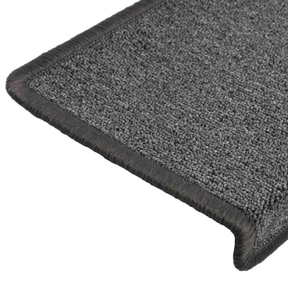 Tappetini per scale 30 pz 65x21x4 cm Grigio scuro Bordo rettangolare