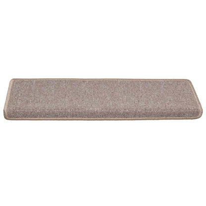 Tappetini per scale 30 pz 65x21x4 cm Marrone chiaro Bordo rettangolare