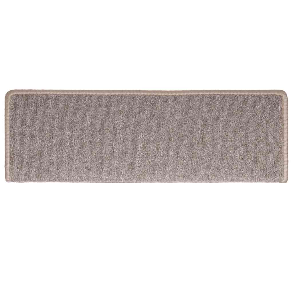 Tappetini per scale 30 pz 65x21x4 cm Marrone chiaro Bordo rettangolare